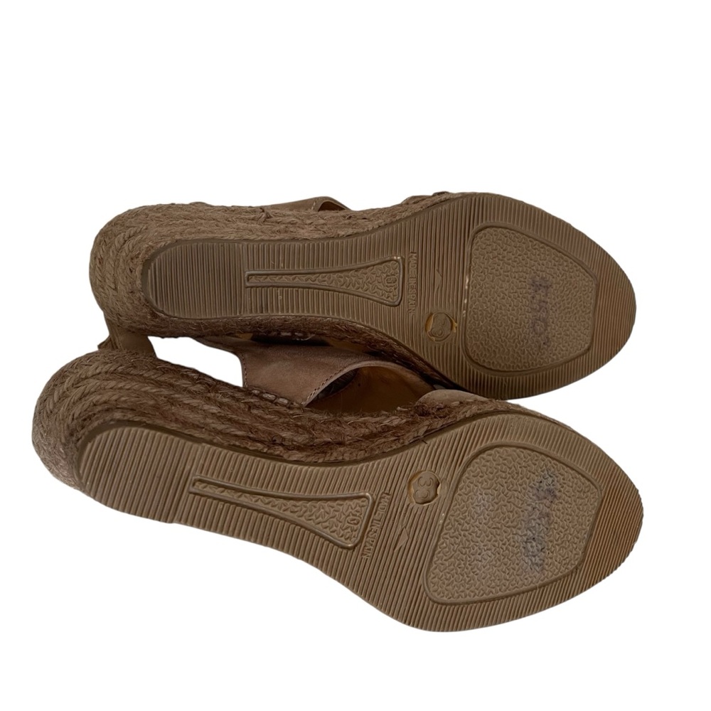 Kanna Tan Suede Wedge Sandals with Kiltie Tassel Detail 39(8.5) NEW - Picture 9 of 9